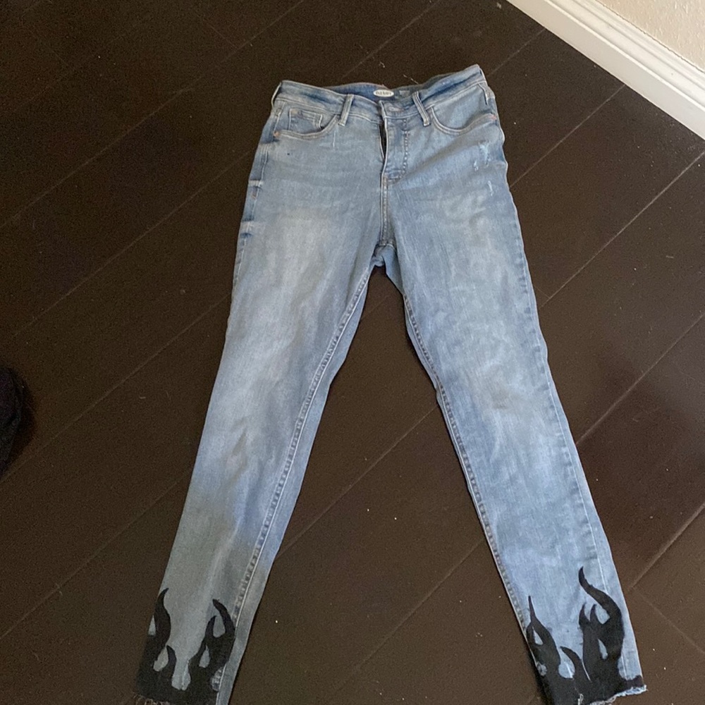 OLDNAVY ROCKSTAR FLAMES SUPERSKINNY HIGHRISES